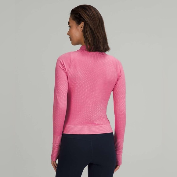 Lululemon Rest Less Cropped Half-Zip Long Sleeve Pink Size 4 - Picture 2 of 8
